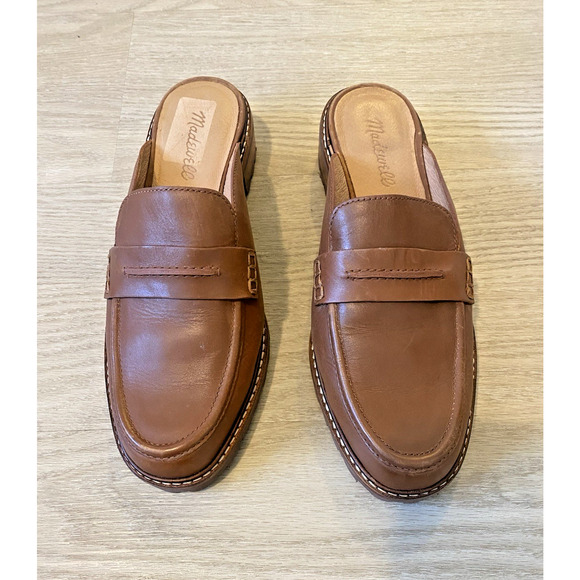 Madewell Corinne Lugsole Loafer Mule 8 Dried Maple Brown Chunky 90's Preppy - Picture 5 of 14